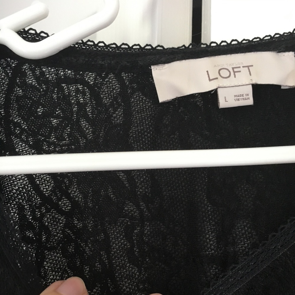 Ann Taylor LOFT black lace top